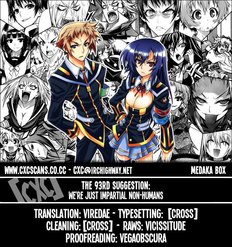 Medaka Box Chapter 93 page 1 - Chapter 93 : The 93rd Suggestion - We're Just Impartial Non-Humans