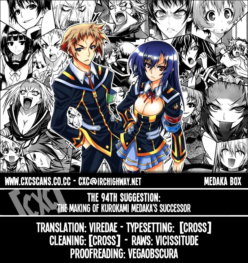 Medaka Box Chapter 94 page 1 - Chapter 94 : The 94th Suggestion - The Making of Kurokami Medaka's Successor