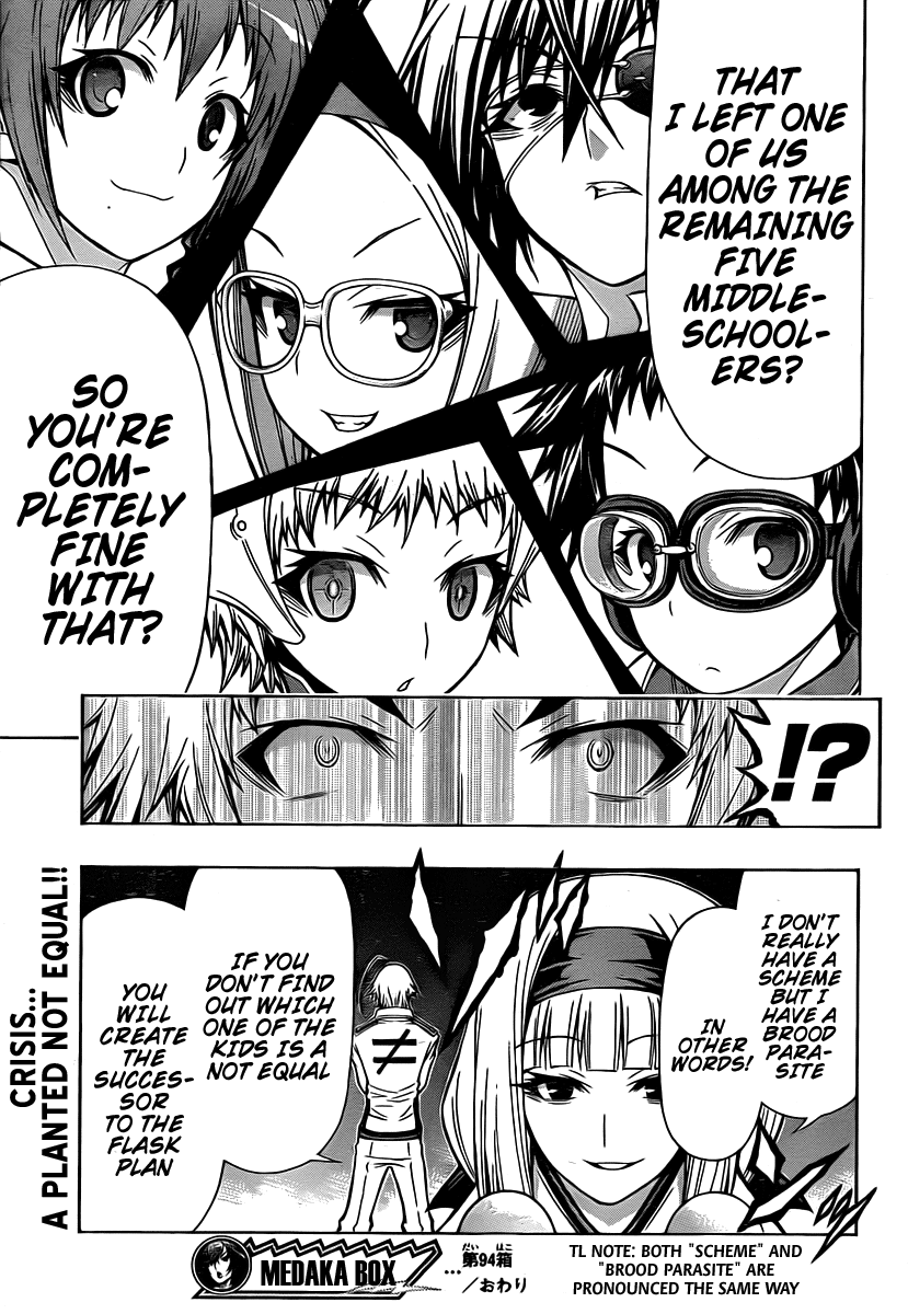 Medaka Box Chapter 94 page 19 - Chapter 94 : The 94th Suggestion - The Making of Kurokami Medaka's Successor