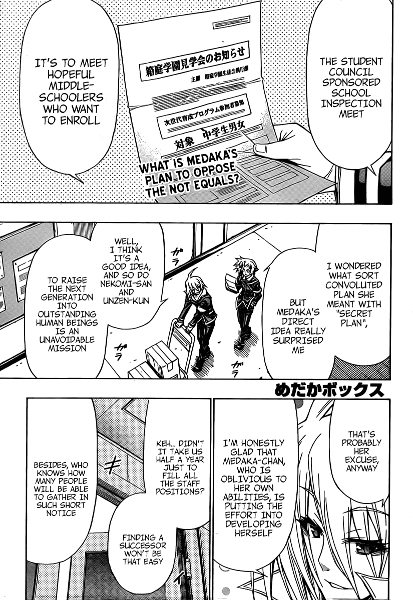 Medaka Box Chapter 94 page 2 - Chapter 94 : The 94th Suggestion - The Making of Kurokami Medaka's Successor