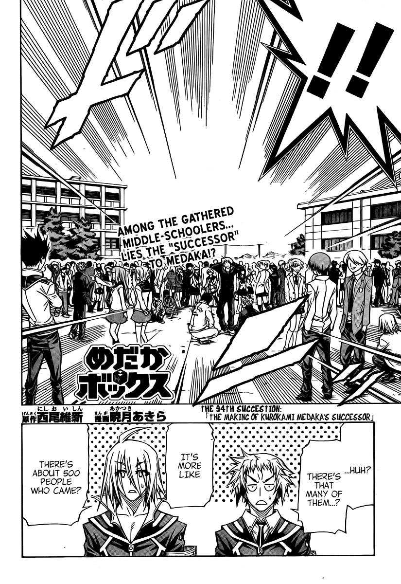 Medaka Box Chapter 94 page 3 - Chapter 94 : The 94th Suggestion - The Making of Kurokami Medaka's Successor