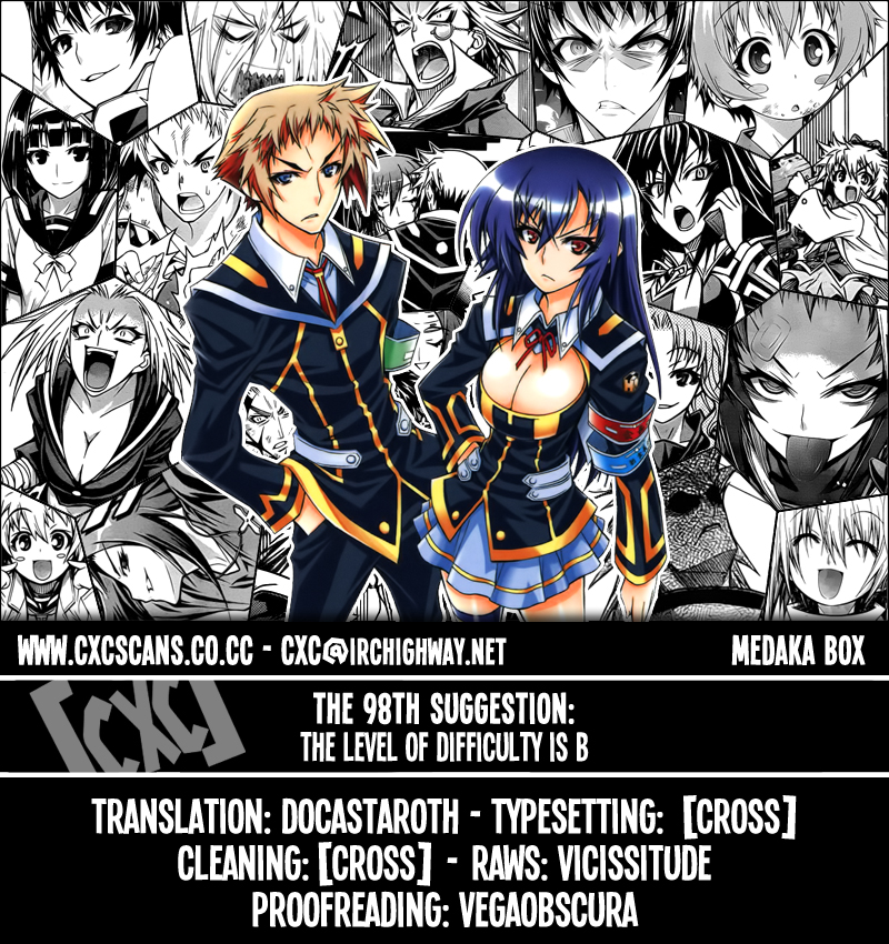 Medaka Box Chapter 98 page 1 - Chapter 98 : The 98th Suggestion - The Level of Difficulty is B