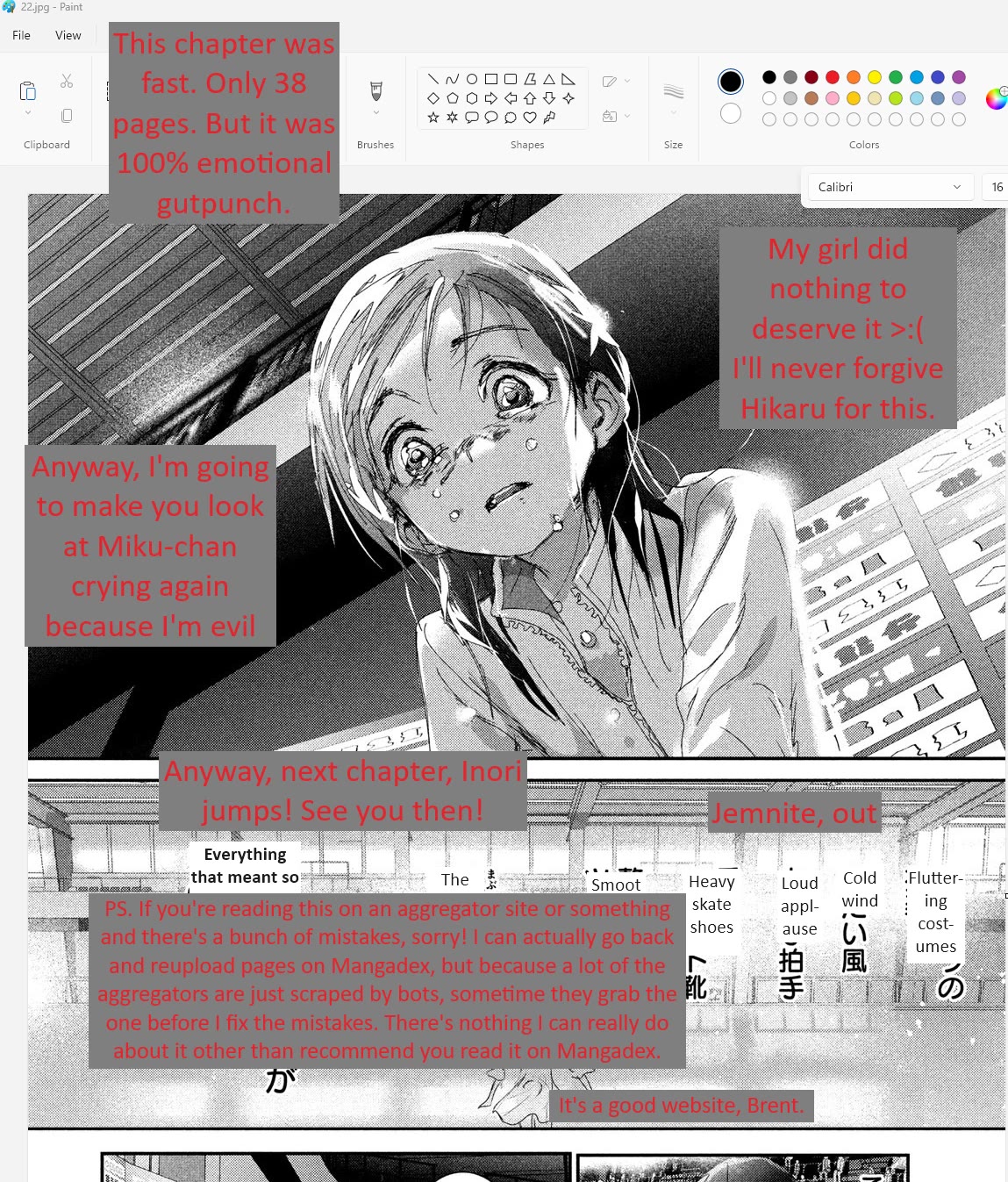 Medalist manga, chapter 33, page 40 of 40