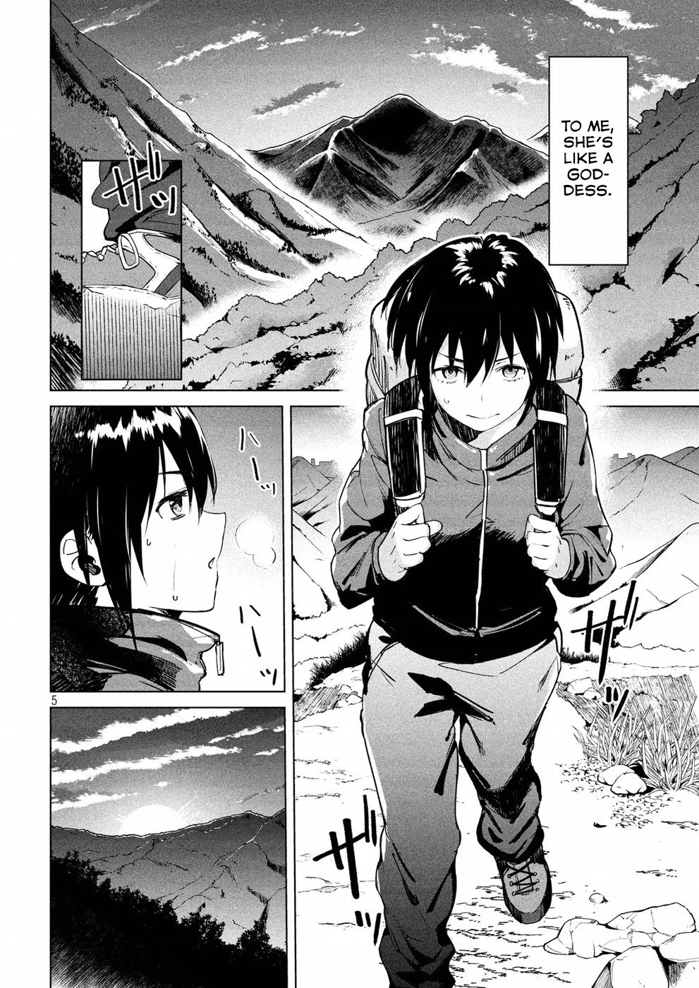 Megami no Sprinter Chapter 14 page 6 - Chapter 14: The 14th Day: Because There's a Mountain Over There