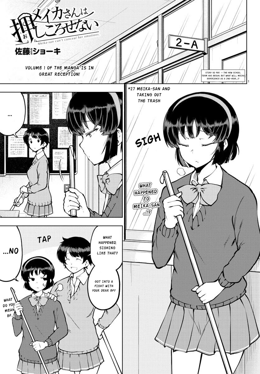 Meika-san Can't Conceal Her Emotions Chapter 27 page 1 - Chapter 27: Meika Picks up the Trash