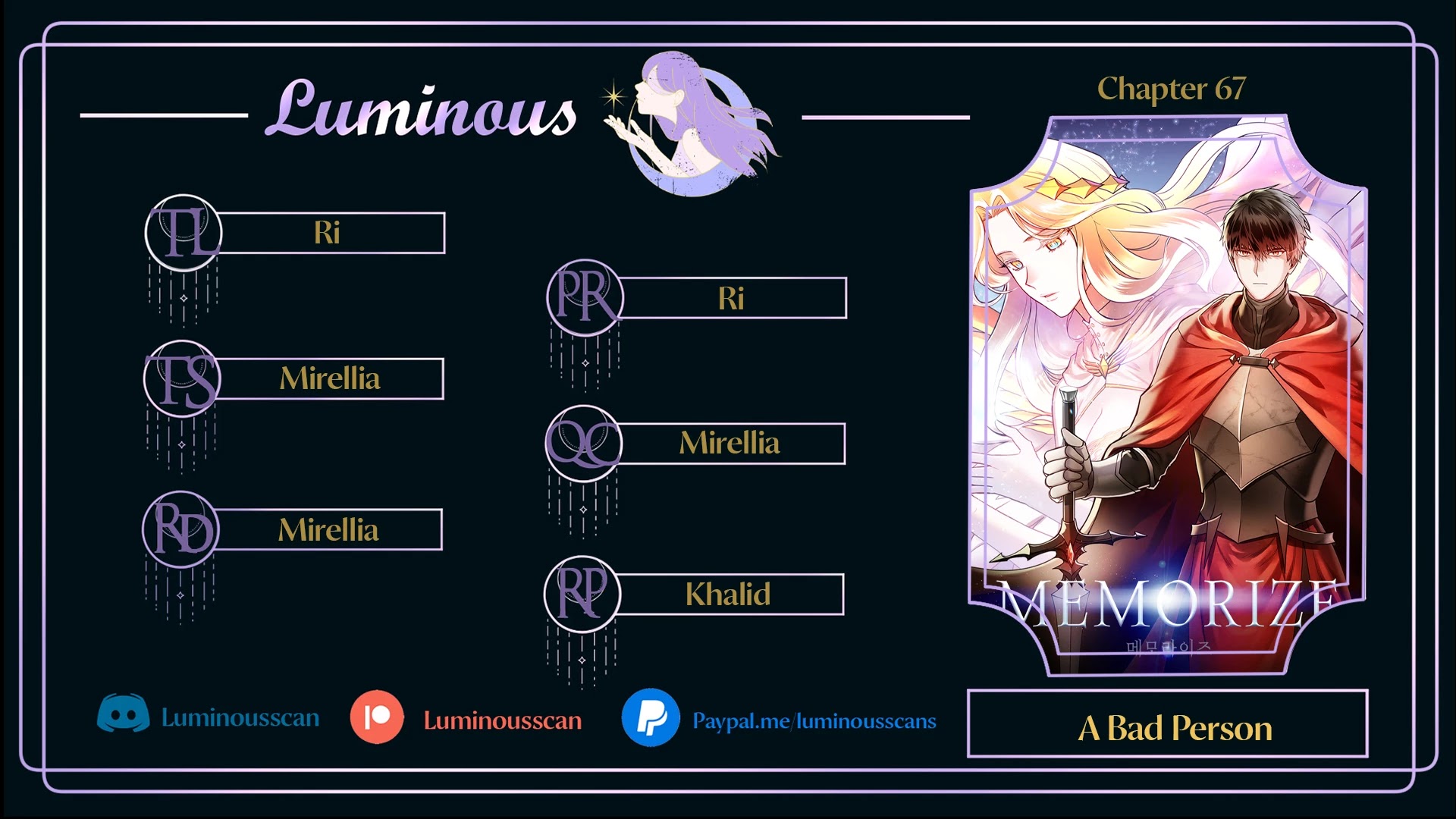 MEMORIZE Chapter 67 page 1 - Chapter 67