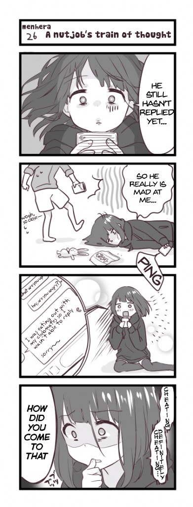 Menhera Shoujo Kurumi-chan Chapter 26 page 1 - Chapter 26: A nutjob's train of thought