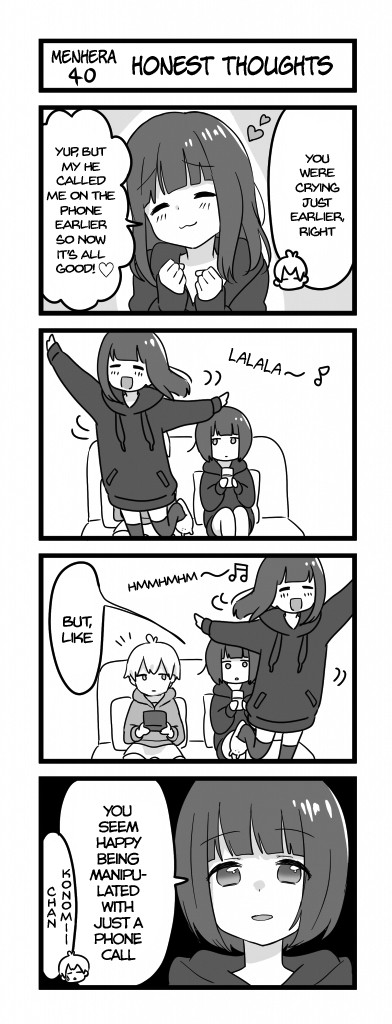 Menhera Shoujo Kurumi-chan Chapter 40 page 1 - Chapter 40: Honest thoughts