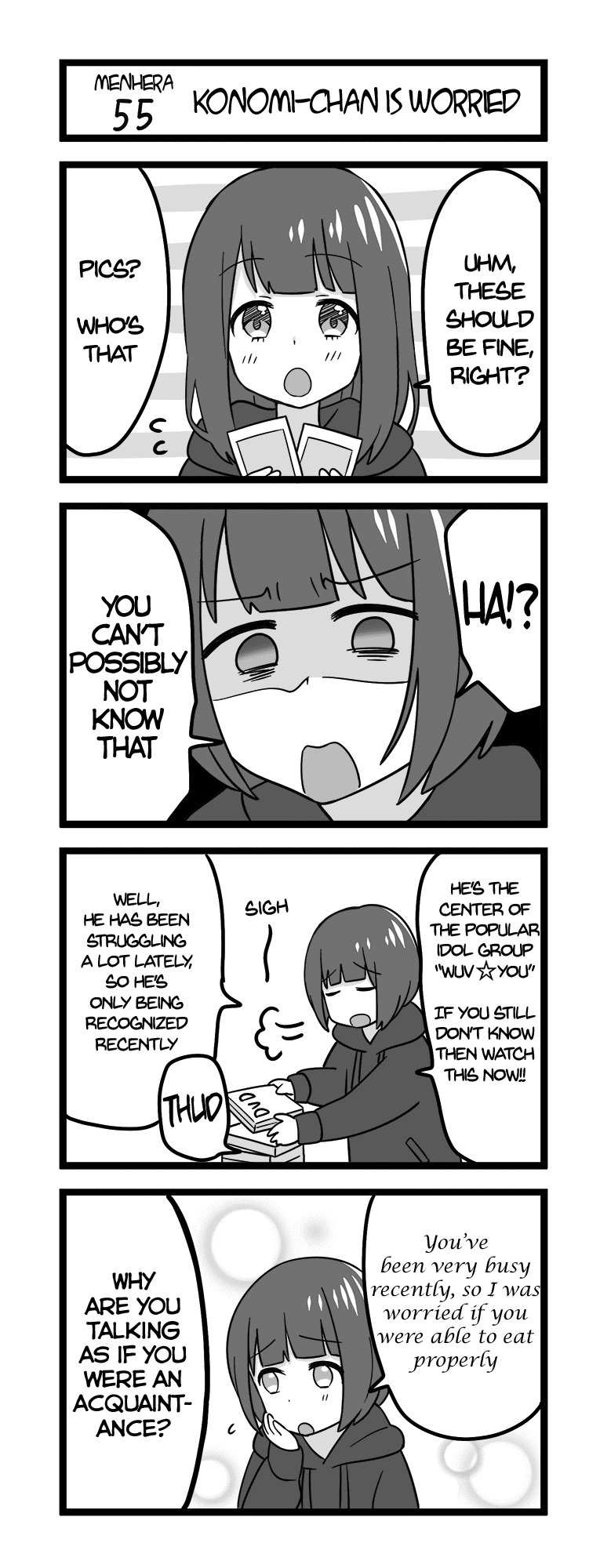 Menhera Shoujo Kurumi-chan Chapter 55 page 1 - Chapter 55: Konomi-chan is worried