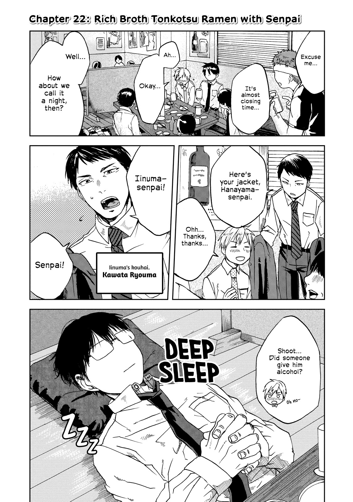 Meshinuma Chapter 22 page 1 - Chapter 22: Rich Broth Tonkotsu Ramen with Senpai
