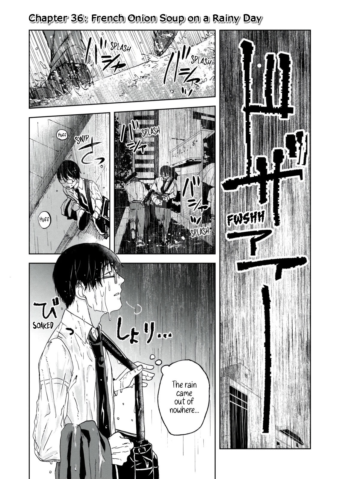 Meshinuma Chapter 36 page 1 - Chapter 36: French Onion Soup on a Rainy Day