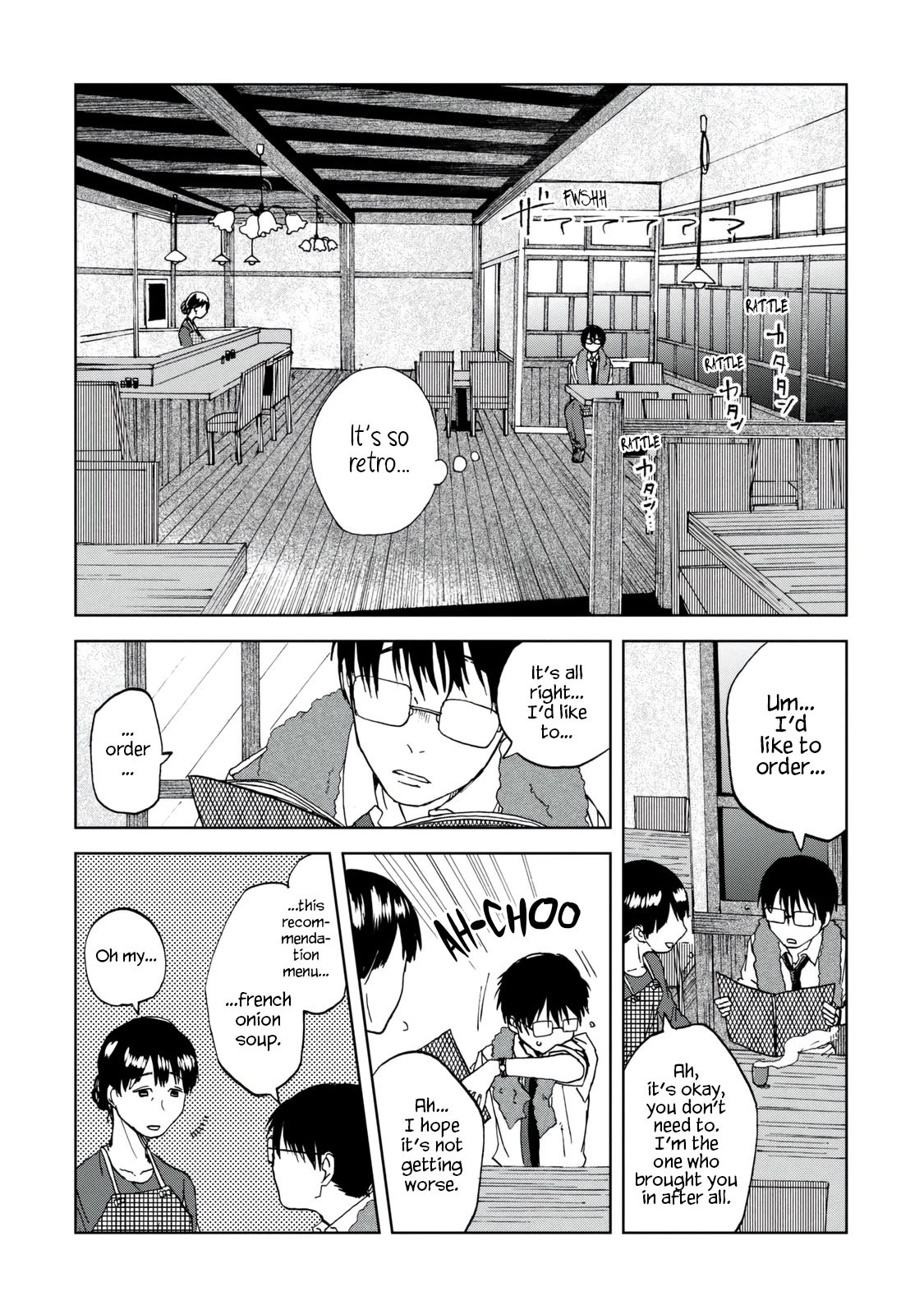 Meshinuma Chapter 36 page 4 - Chapter 36: French Onion Soup on a Rainy Day