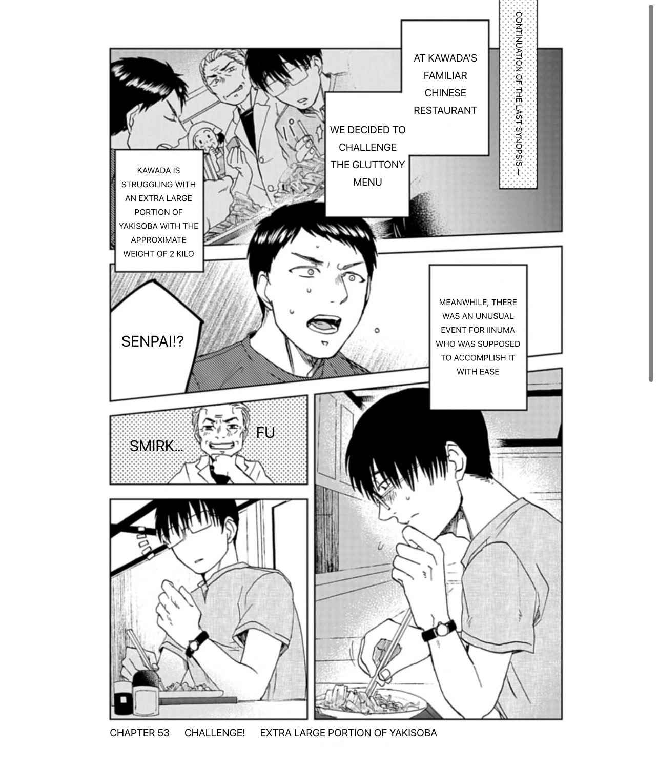 Meshinuma Chapter 53 page 1 - Chapter 53: Challenge! Extra Large Serving of Yakisoba Pt 2