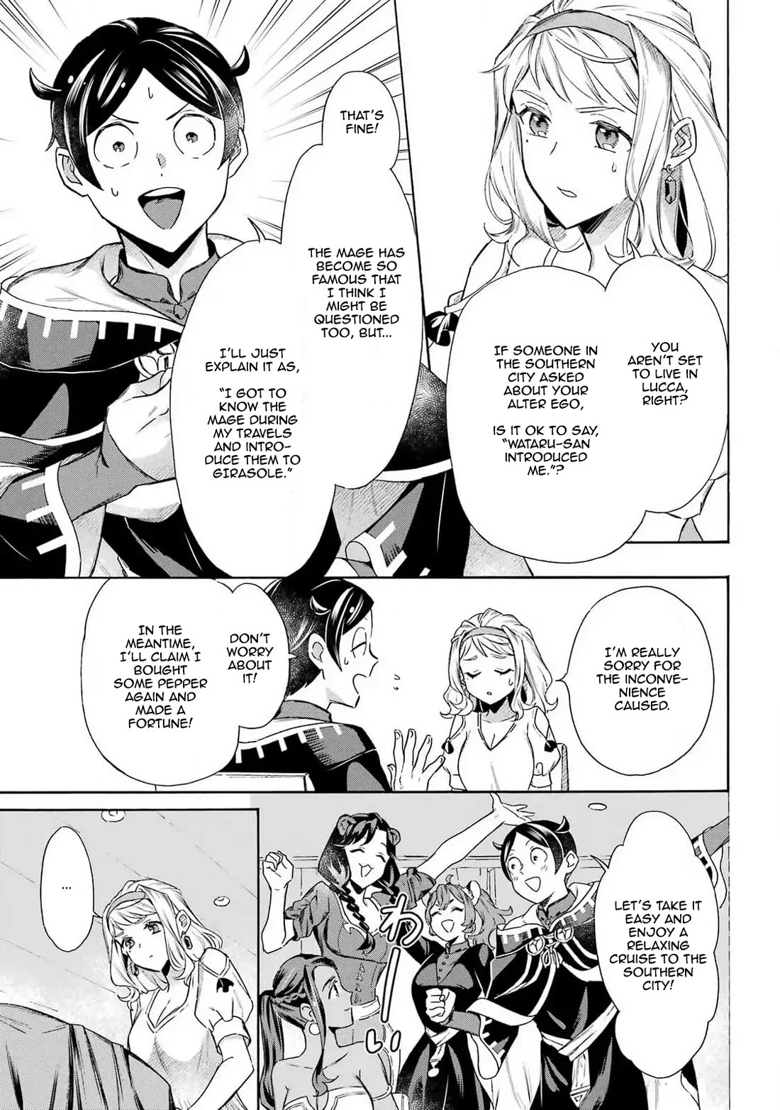 Mezase Gouka Kyakusen!! Chapter 46 page 9 - Chapter 46: Departure from Lucca and an Unexpected Surprise Celebration
