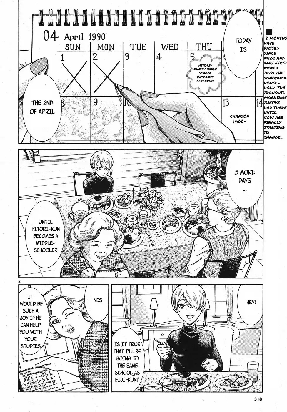 Migi to Dali Chapter 13 page 2 - Chapter 13: Uneven Hair