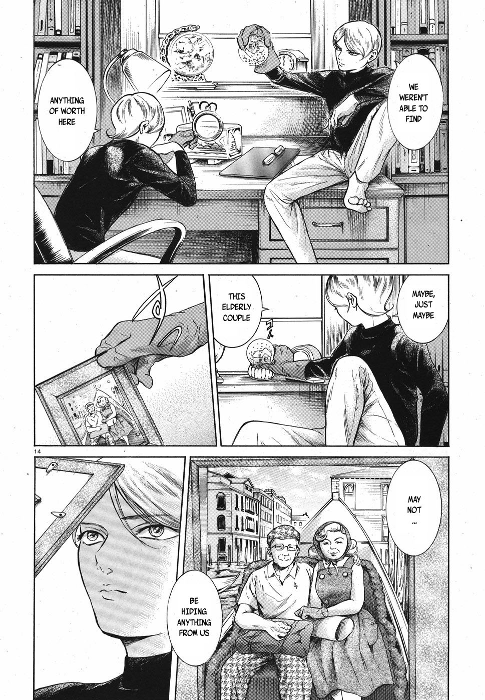 Migi to Dali Chapter 4 page 14 - Chapter 4: The Secret of the Elderly Couple