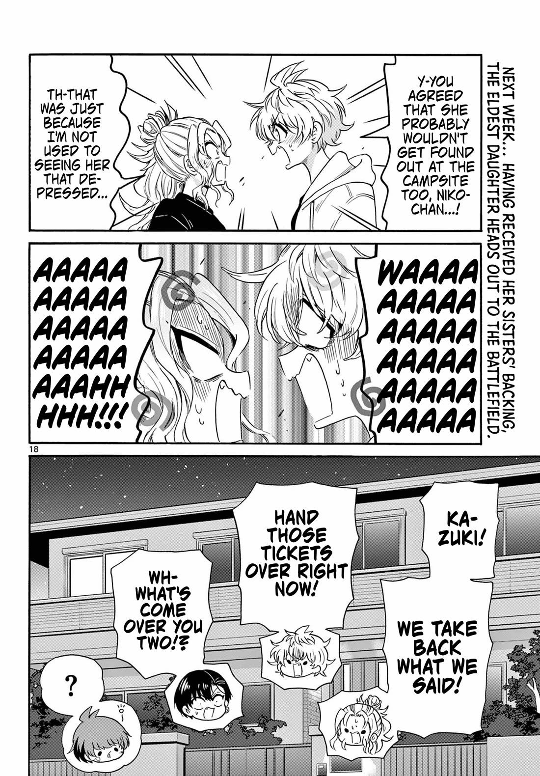 Mikadono Sanshimai wa Angai, Choroi Chapter 149 page 18 - Chapter 149: Giving them a push.