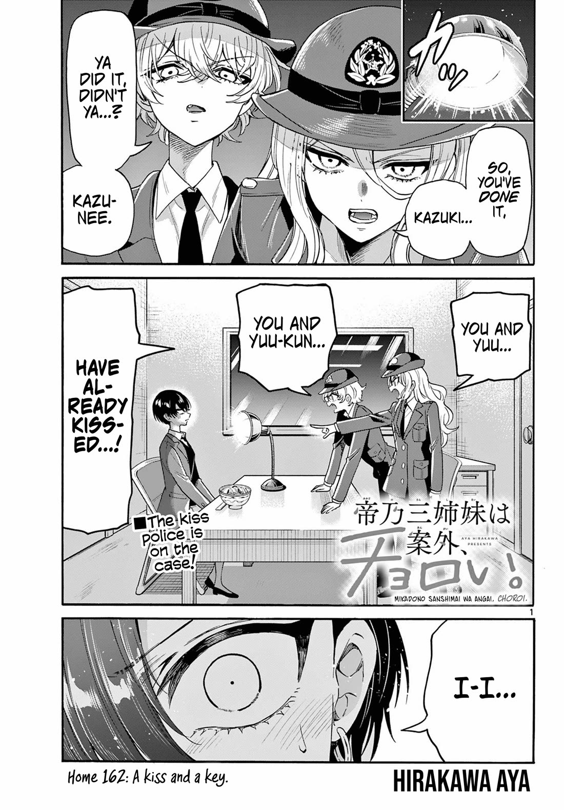 Mikadono Sanshimai wa Angai, Choroi Chapter 162 page 1 - Chapter 162: A kiss and a key