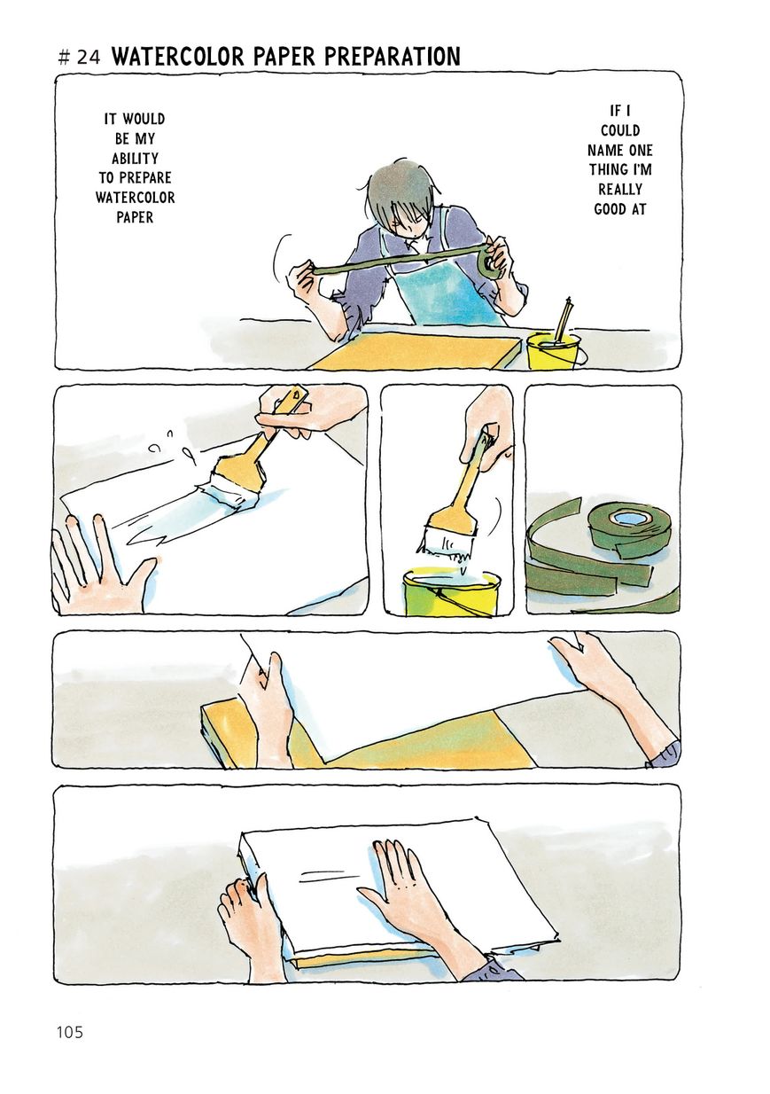 Mikako-san Chapter 24 page 1 - Chapter 24 : Watercolor Paper Prep