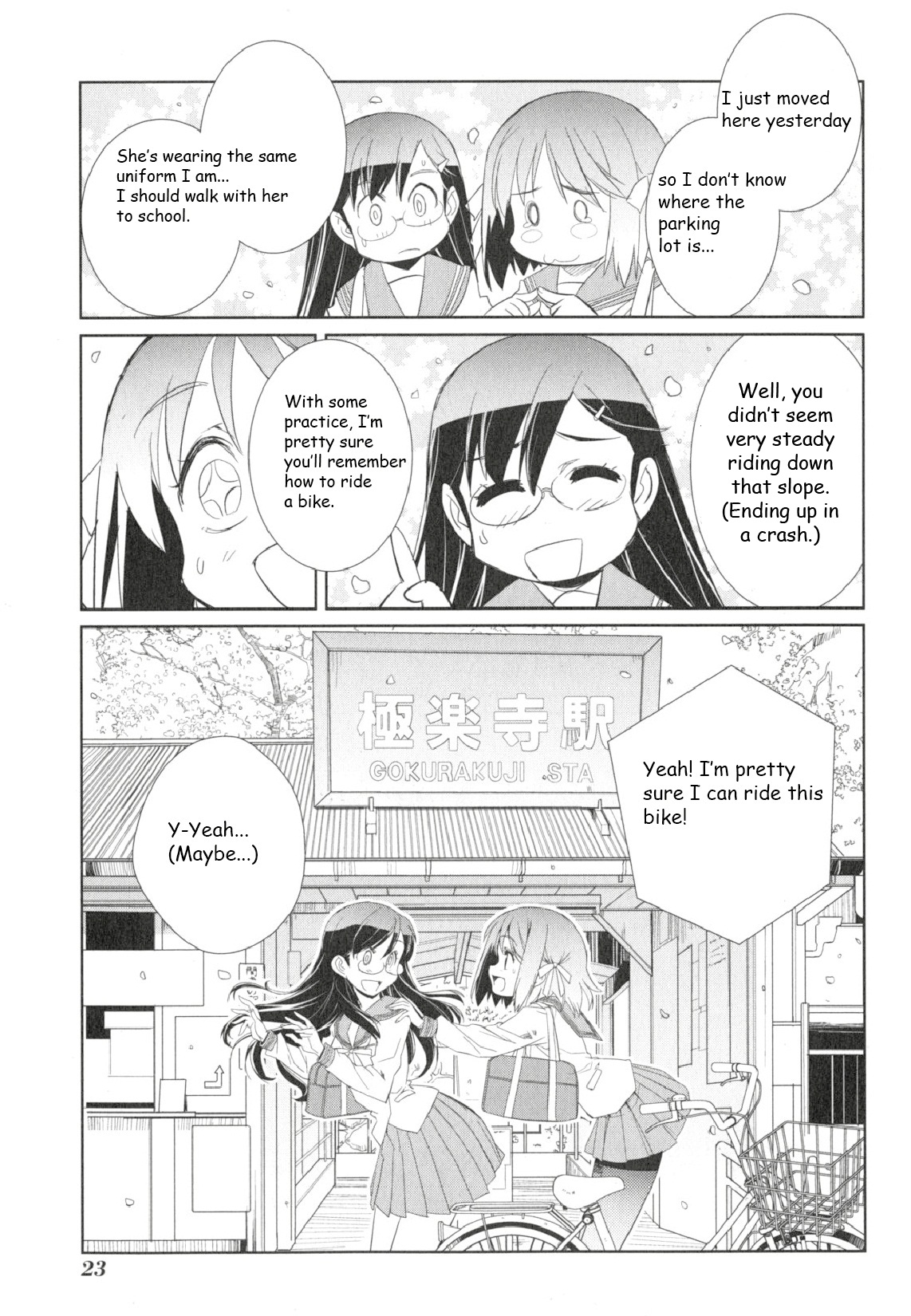 Minami Kamakura Koukou Joshi Jitenshabu Chapter 1.2 page 23 - Chapter 1 v2 : "My First Time Riding a Bike"