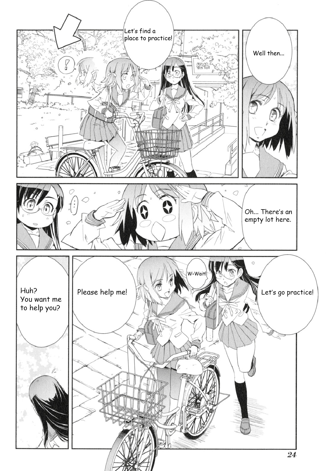 Minami Kamakura Koukou Joshi Jitenshabu Chapter 1.2 page 24 - Chapter 1 v2 : "My First Time Riding a Bike"