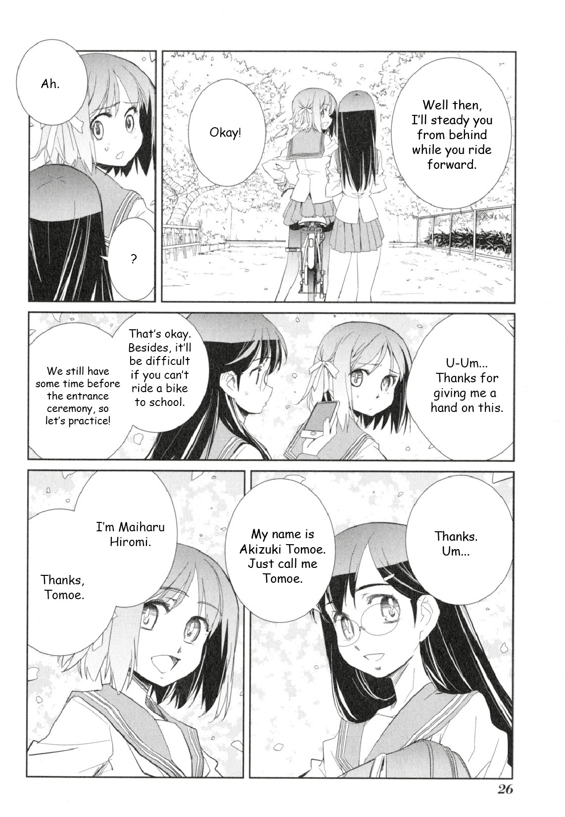 Minami Kamakura Koukou Joshi Jitenshabu Chapter 1.2 page 26 - Chapter 1 v2 : "My First Time Riding a Bike"
