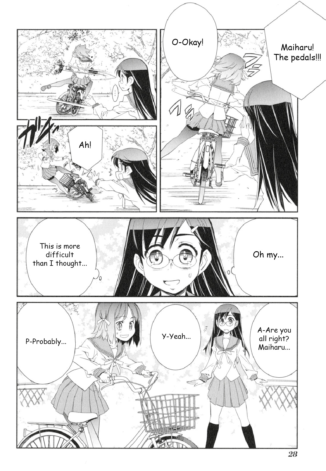 Minami Kamakura Koukou Joshi Jitenshabu Chapter 1.2 page 28 - Chapter 1 v2 : "My First Time Riding a Bike"