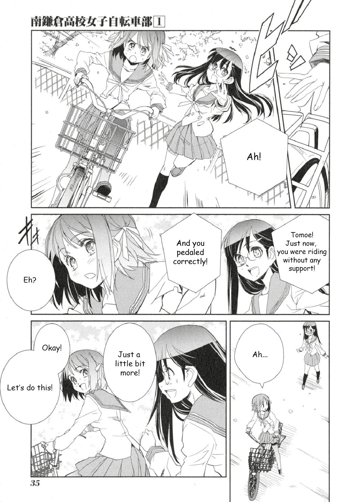 Minami Kamakura Koukou Joshi Jitenshabu Chapter 1.2 page 35 - Chapter 1 v2 : "My First Time Riding a Bike"