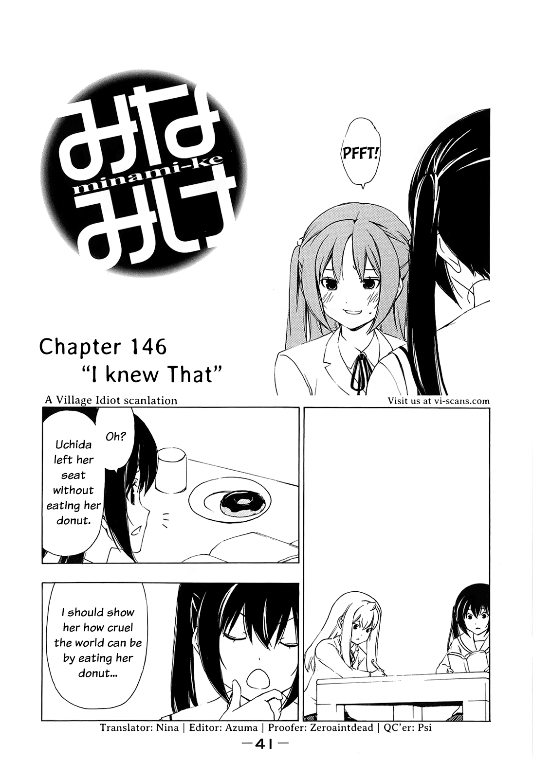 Minami-ke Chapter 146 page 1 - Chapter 146: "I Knew That"