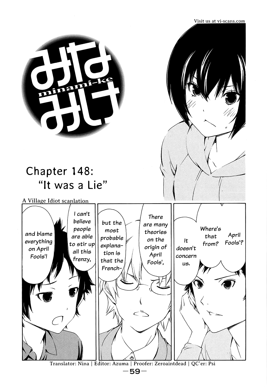 Minami-ke Chapter 148 page 1 - Chapter 148: "It Was a Lie"