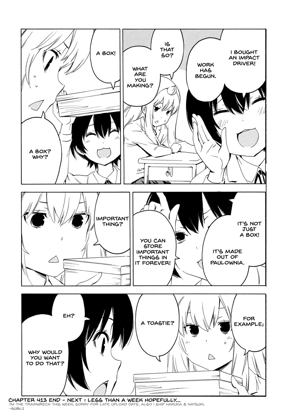 Minami-ke Chapter 413 page 8 - Chapter 413: Making stuff.