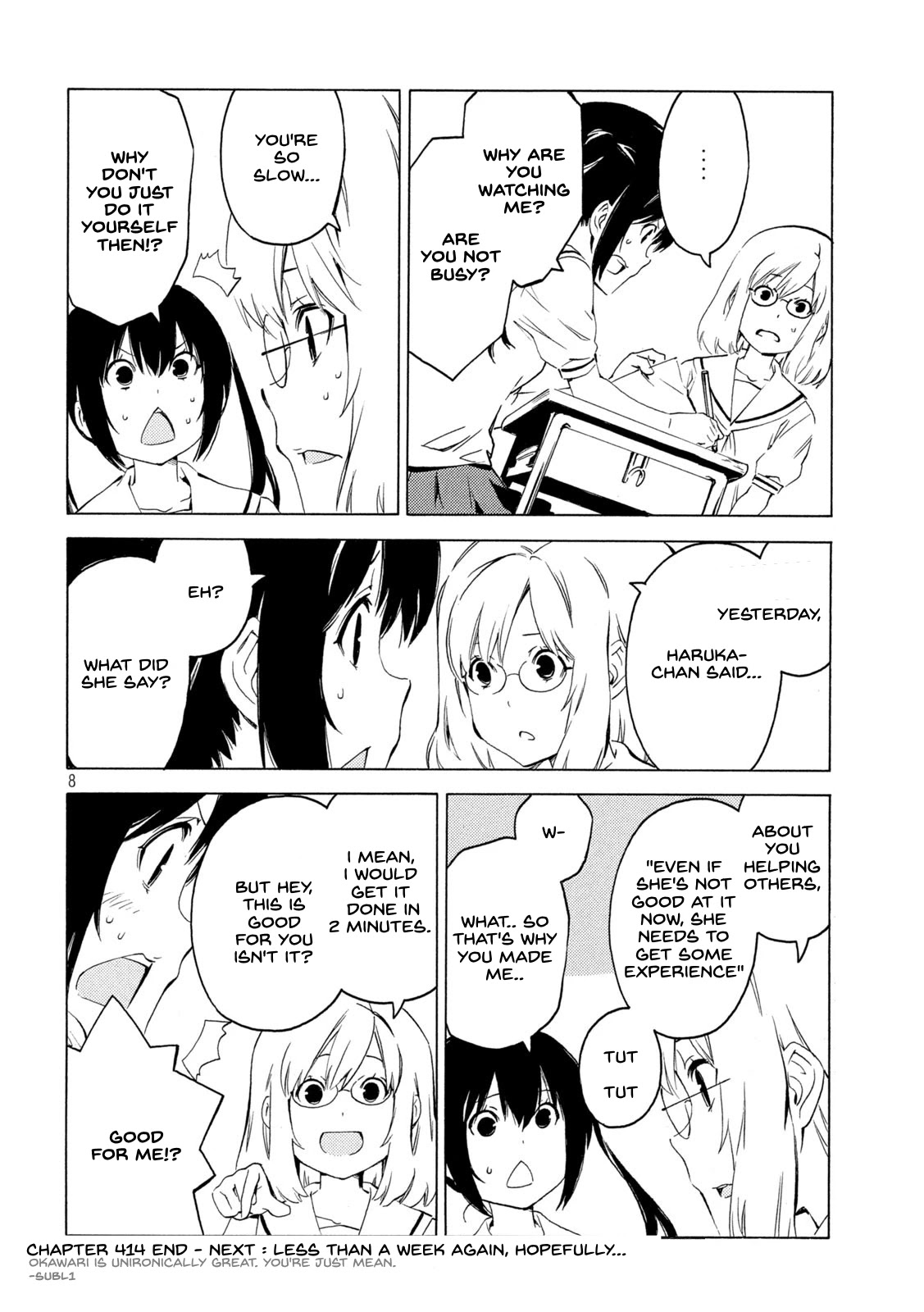 Minami-ke Chapter 414 page 8 - Chapter 414: I'm worried.