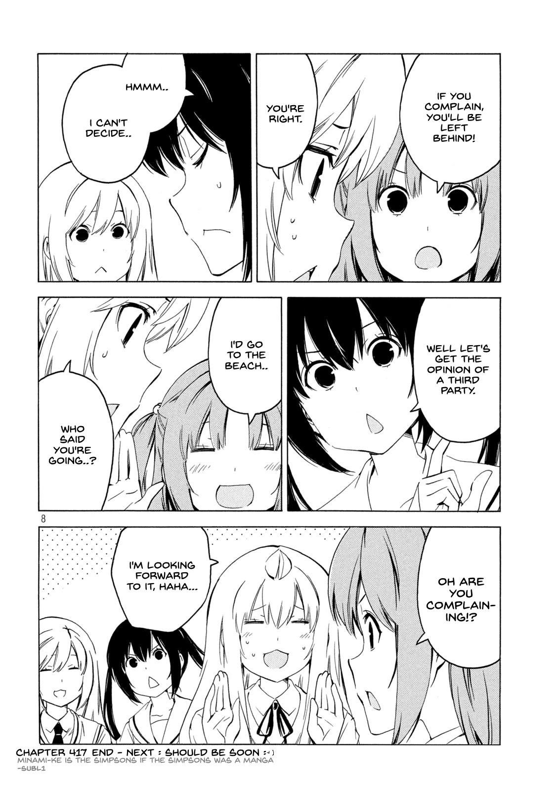 Minami-ke Chapter 417 page 8 - Chapter 417: All talk and no action