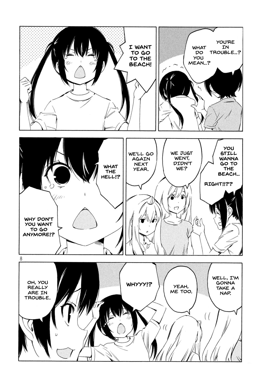 Minami-ke Chapter 418 page 8 - Chapter 418: I want to go home.