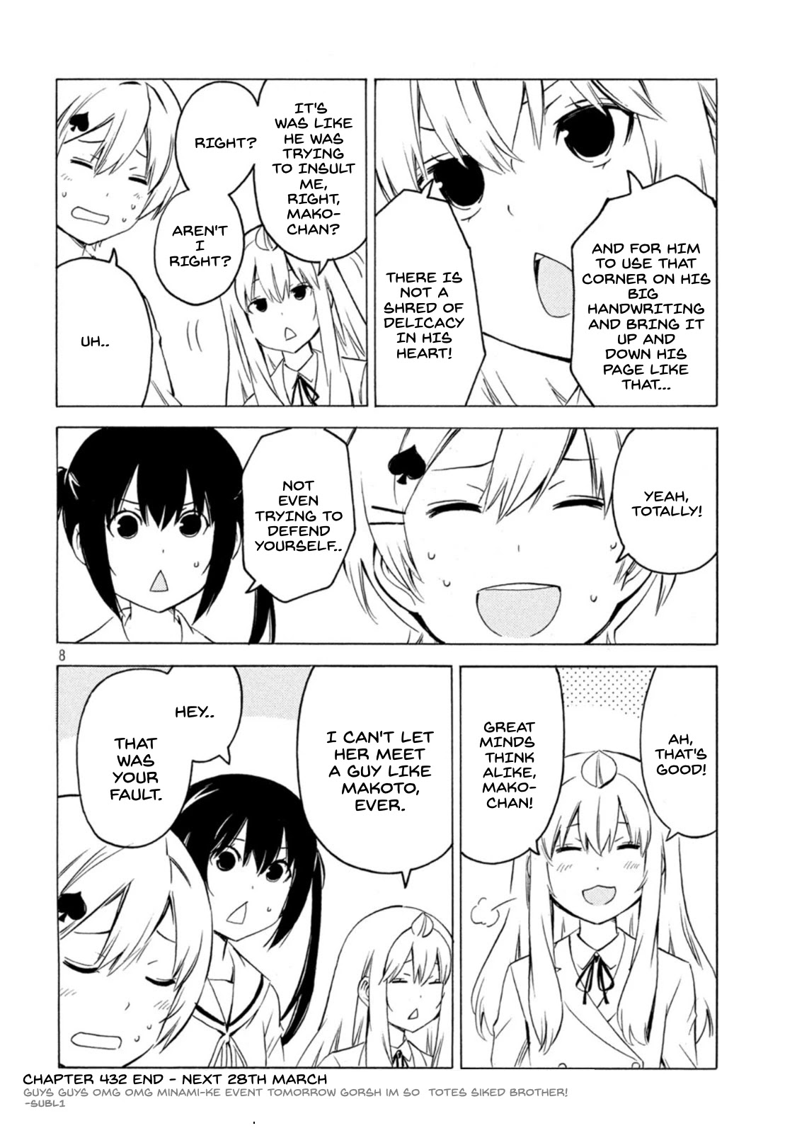 Minami-ke Chapter 432 page 8 - Chapter 432: a tearful farewell