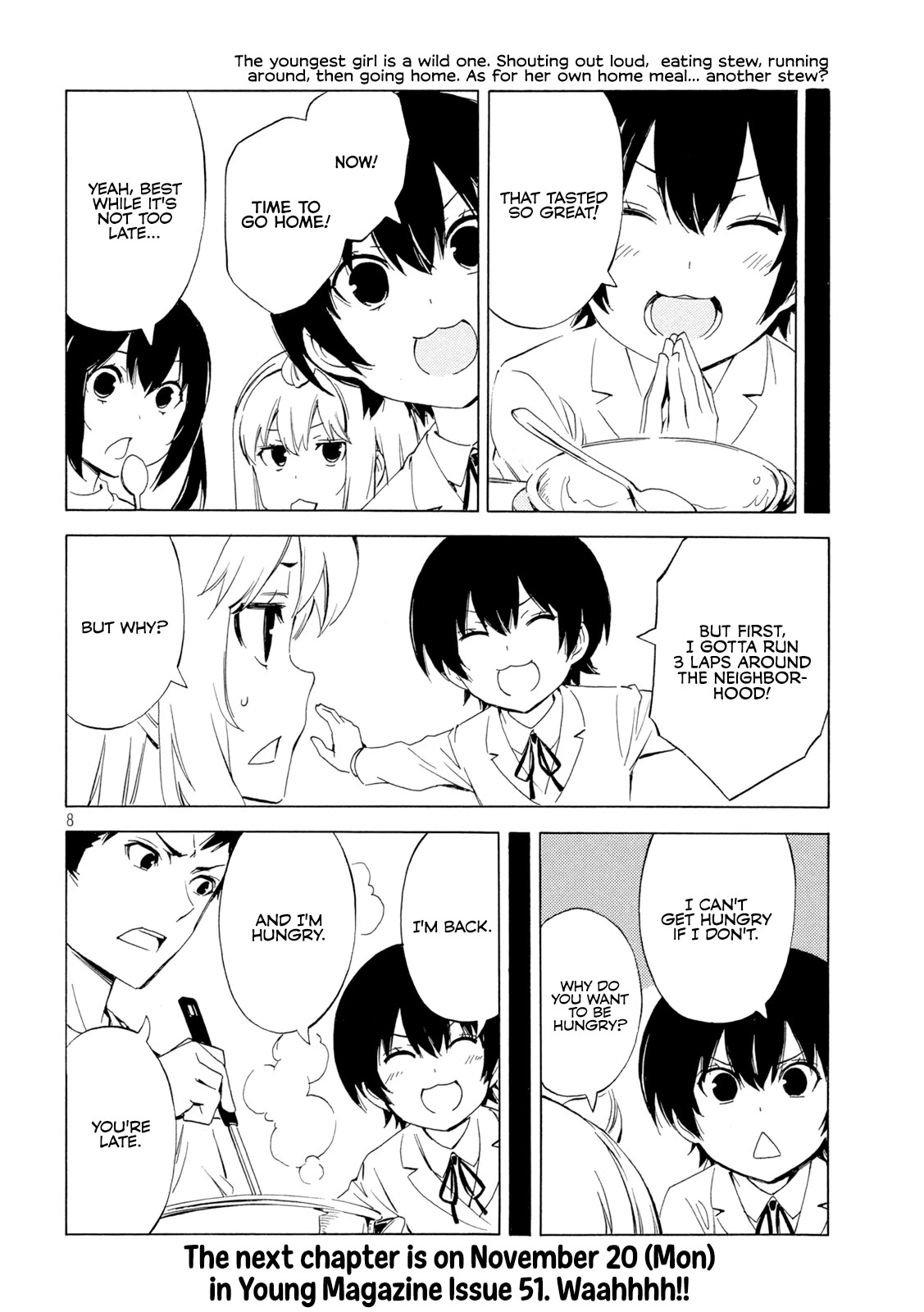 Minami-ke Chapter 472 page 8 - Chapter 472: Tummy growling