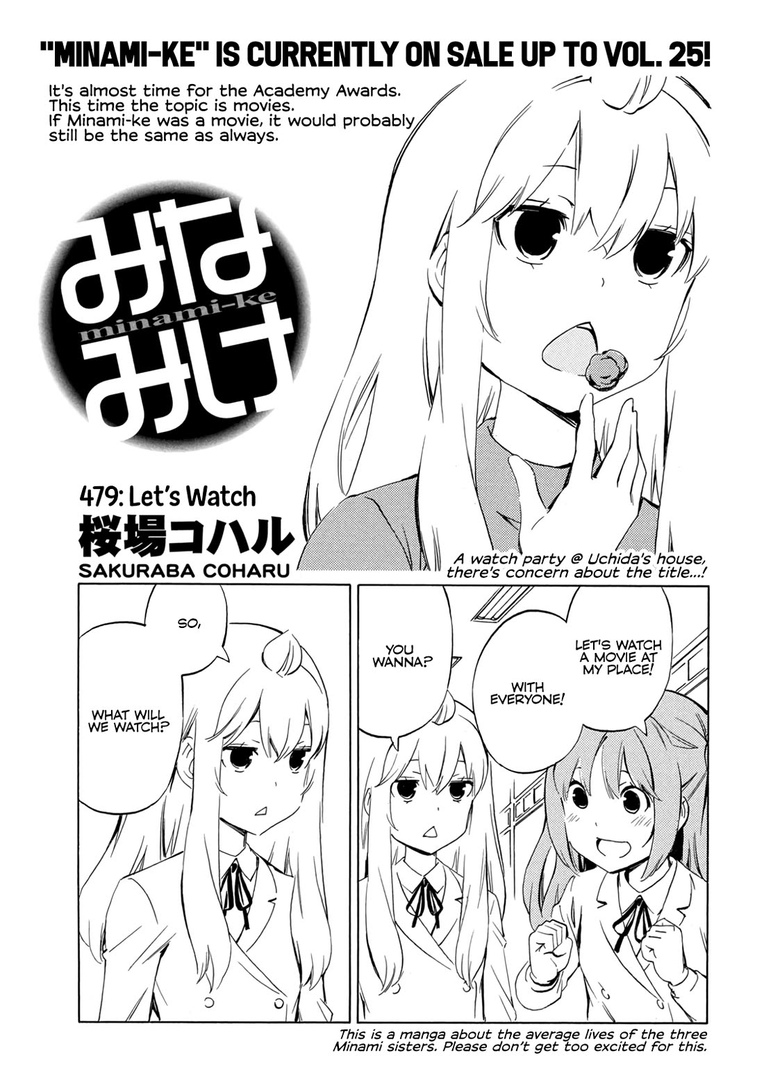 Minami-ke Chapter 479 page 1 - Chapter 479: Let's Watch