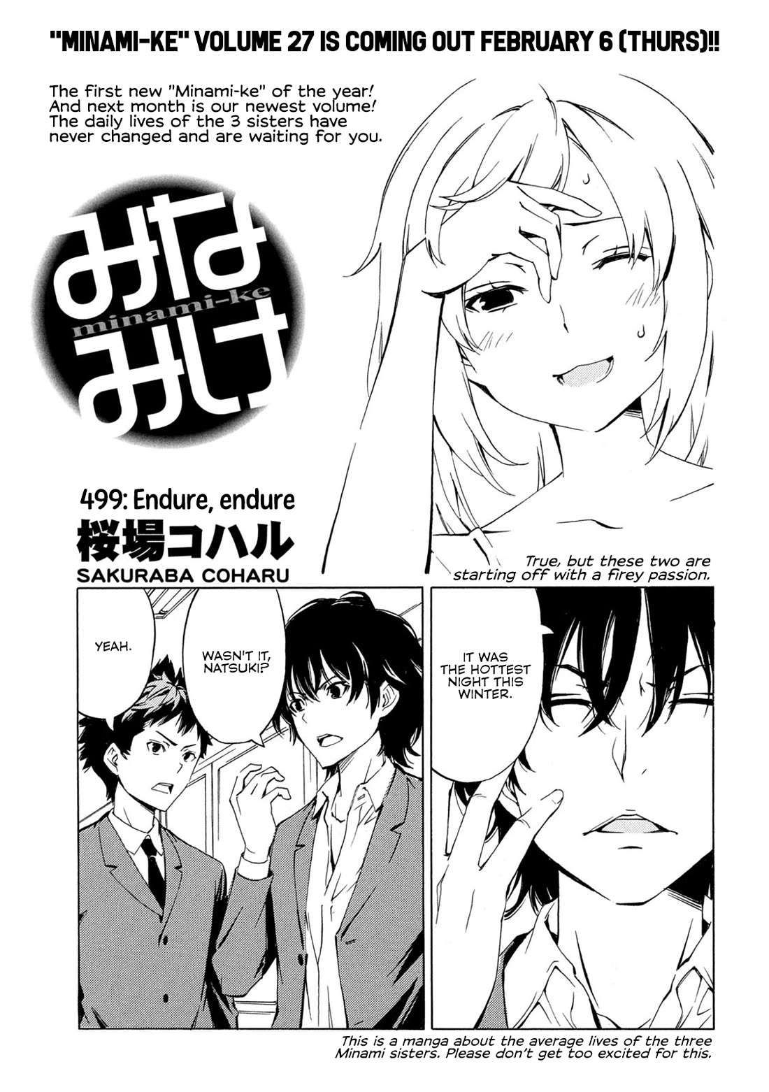 Minami-ke Chapter 499 page 1 - Chapter 499: Endure, endure