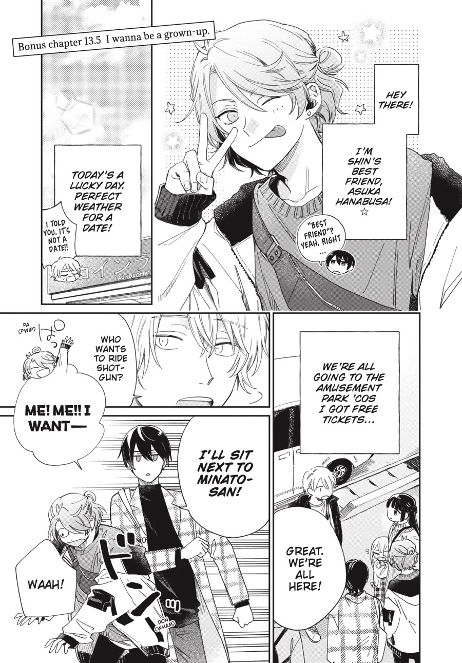 Minato Shouji Coin Laundry Chapter 18.5 page 1 - Chapter 18.5: Bonus chapter 13.5: I wanna be a grown-up.