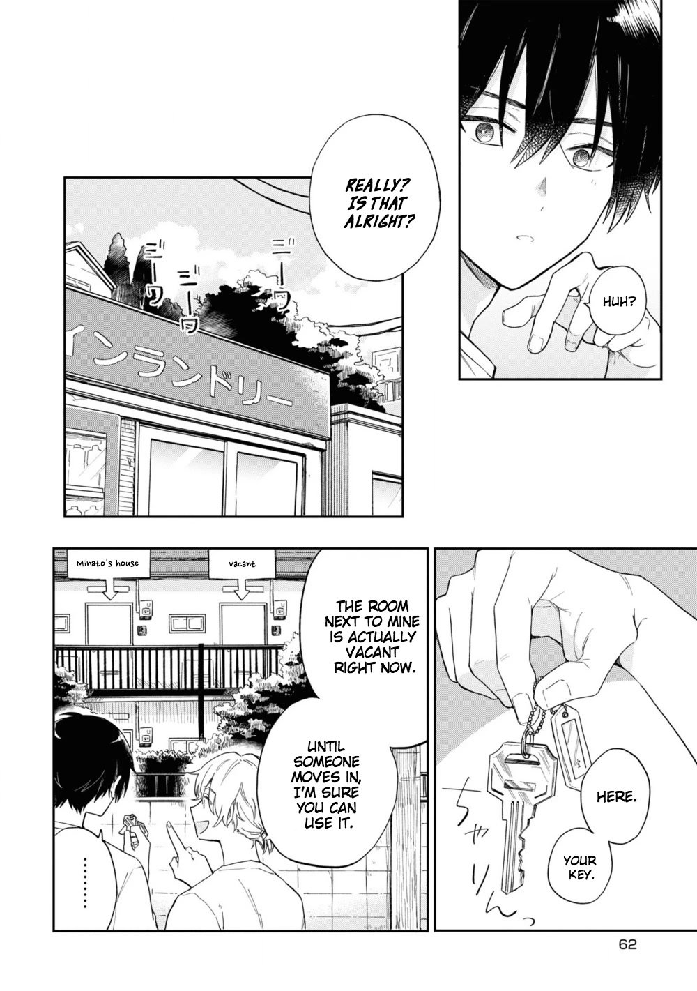 Minato Shouji Coin Laundry Chapter 2 page 18 - Chapter 2: Despite being friends, I still can't pay a visit.