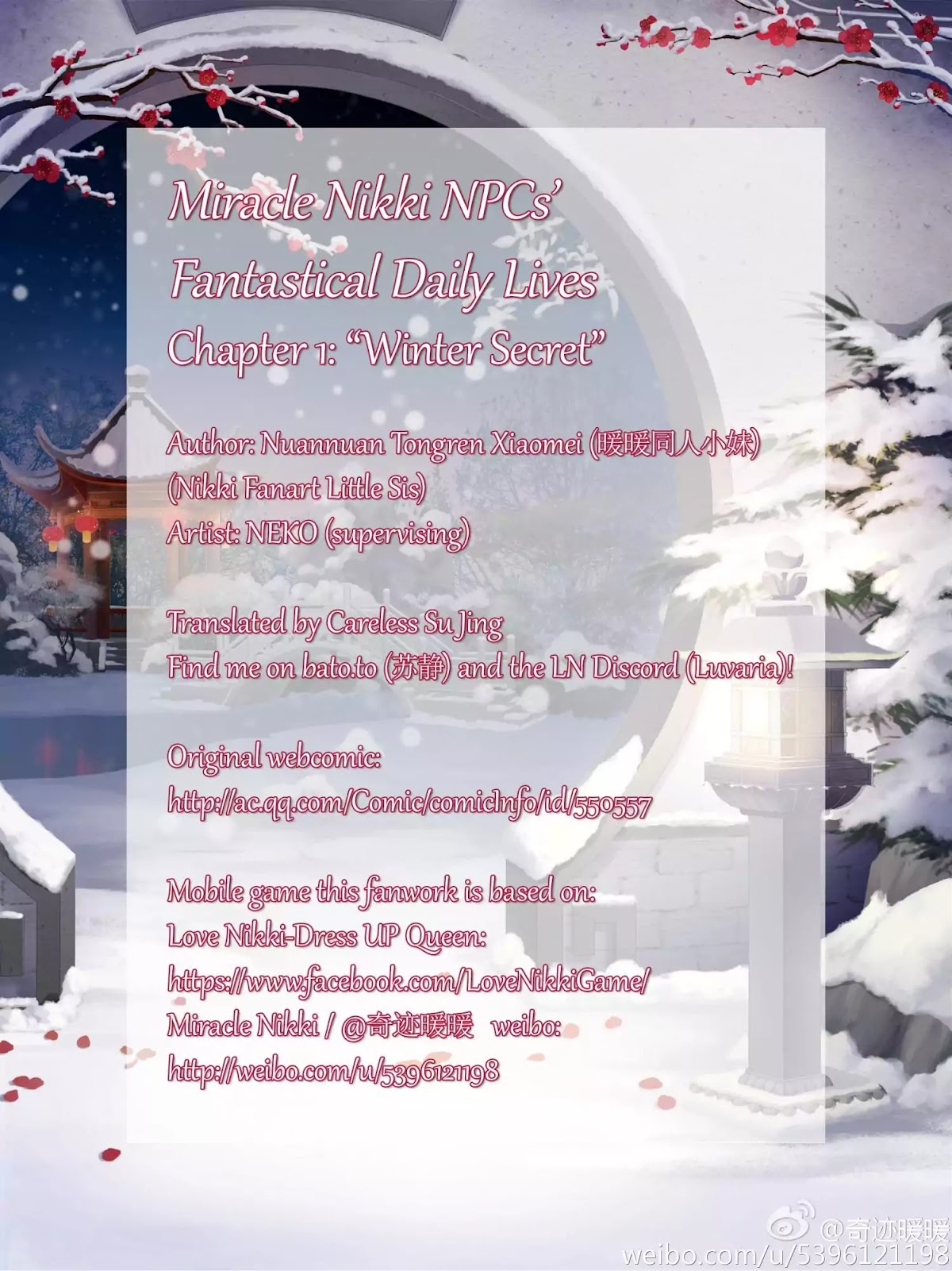Miracle Nikki NPCs' Fantastical Daily Lives Chapter 1 page 1 - Chapter 1: Winter Secret
