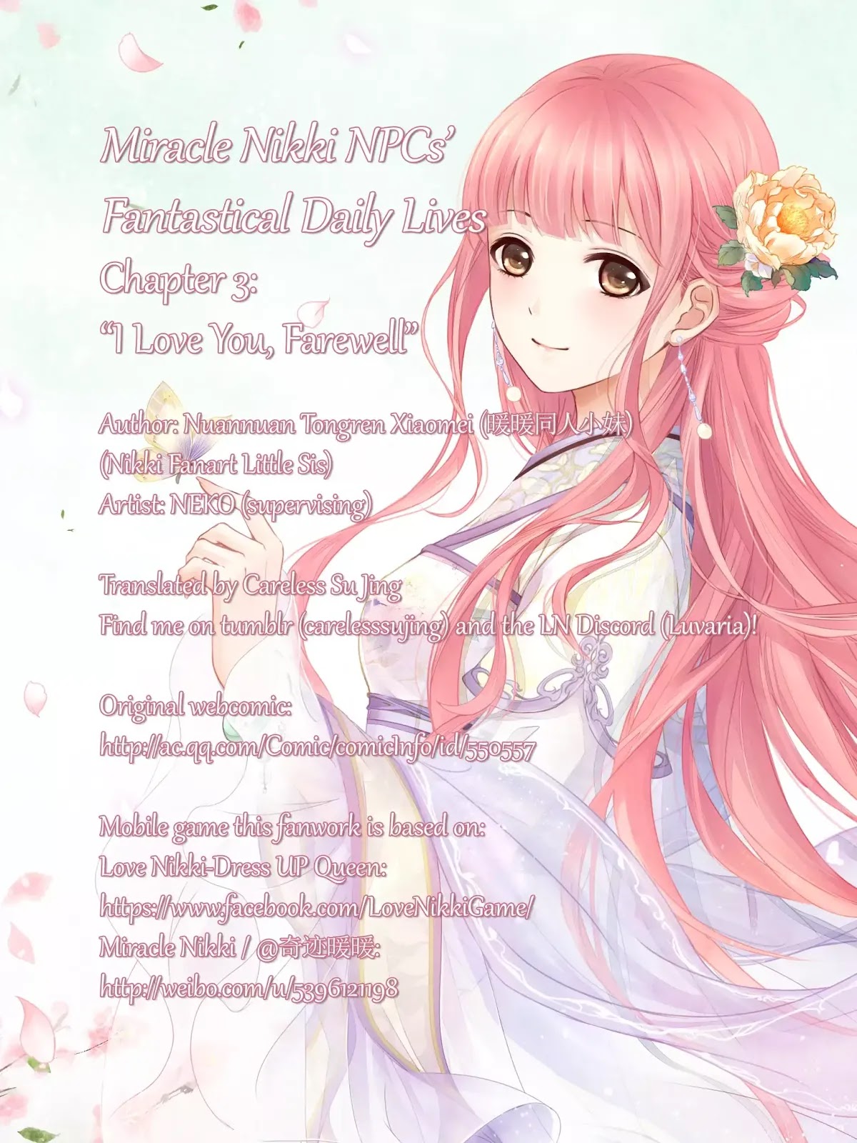 Miracle Nikki NPCs' Fantastical Daily Lives Chapter 3 page 1 - Chapter 3: I Love You, Farewell