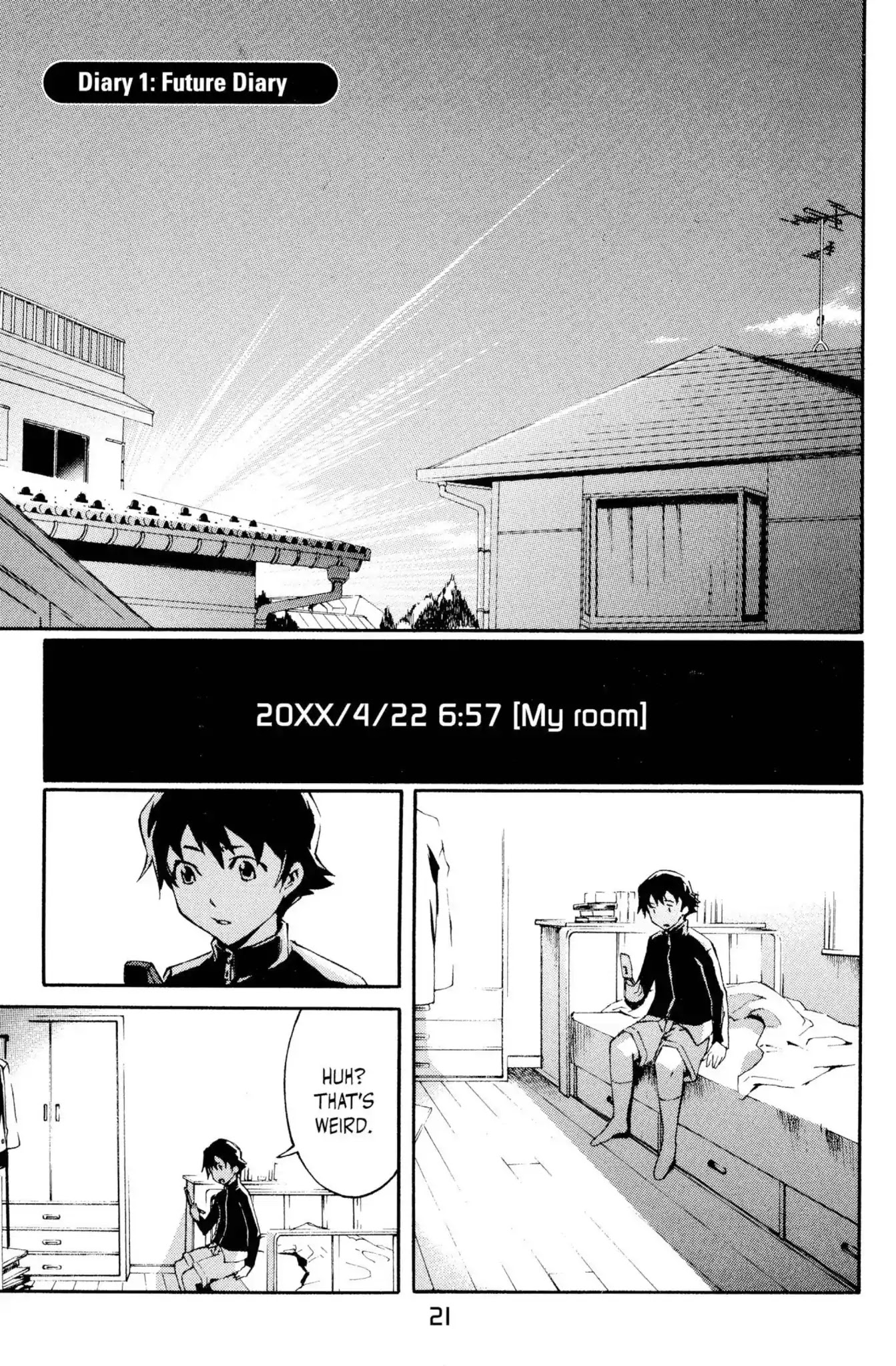 Mirai Nikki Chapter 1 page 1 - Chapter 1: Vol.1 Diary 1: Future Diary