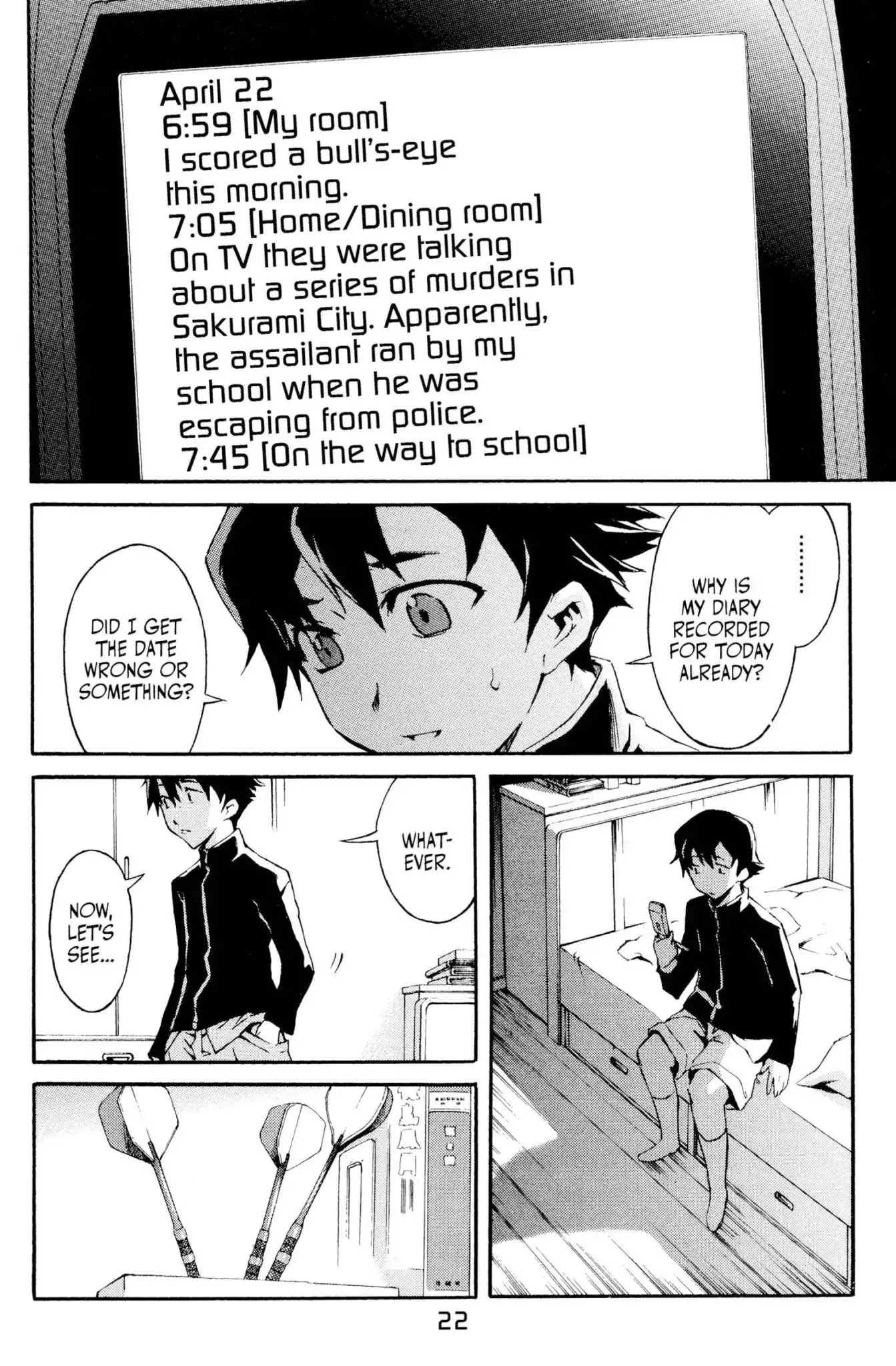 Mirai Nikki Chapter 1 page 2 - Chapter 1: Vol.1 Diary 1: Future Diary