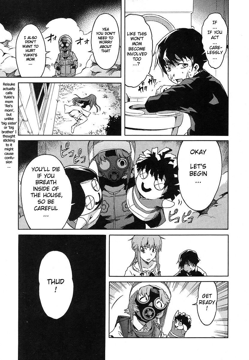Mirai Nikki Chapter 13 page 8 - Chapter 13: Third Day - Battlefield Playhouse