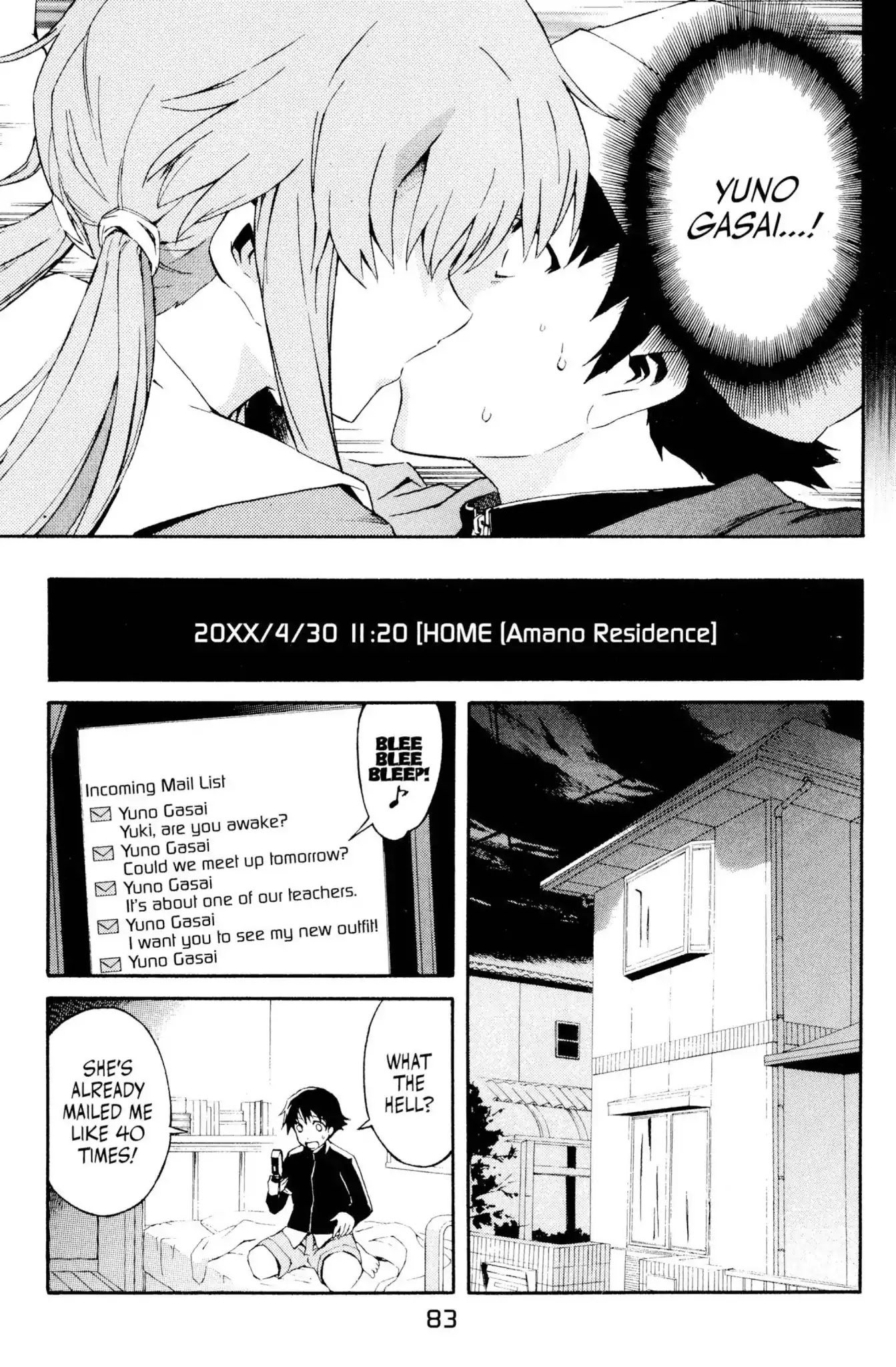 Mirai Nikki Chapter 2 page 1 - Chapter 2: Vol.1 Diary 2: Gathering of the Twelve