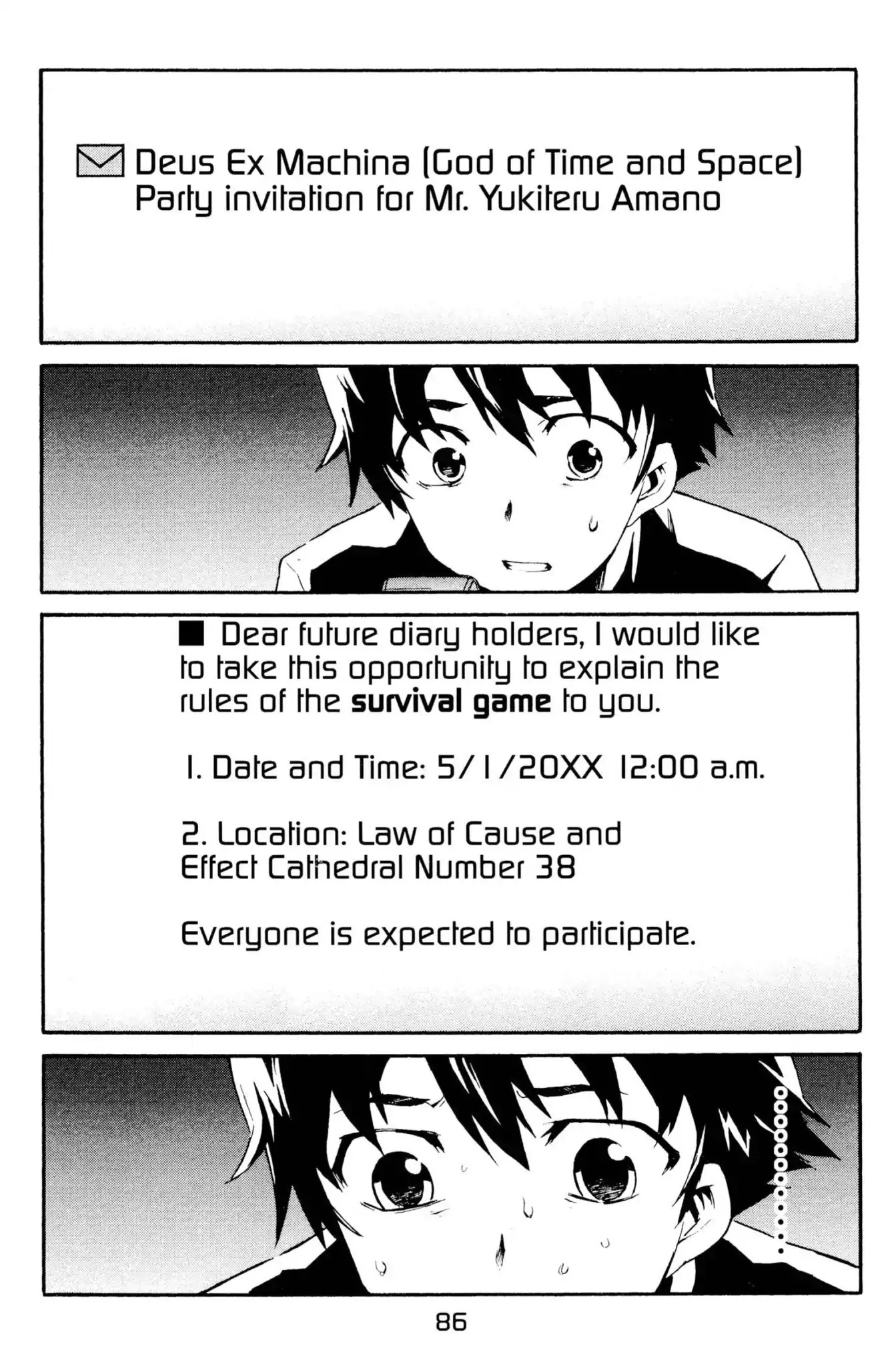 Mirai Nikki Chapter 2 page 4 - Chapter 2: Vol.1 Diary 2: Gathering of the Twelve