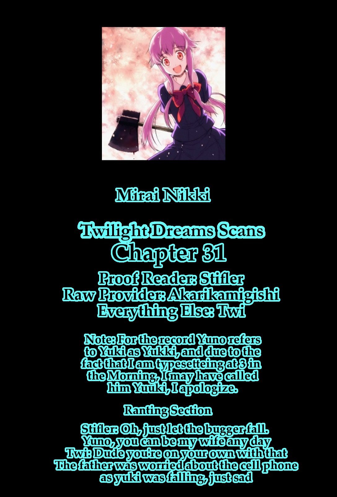 Mirai Nikki Chapter 31 page 34 - Chapter 31: Fissure