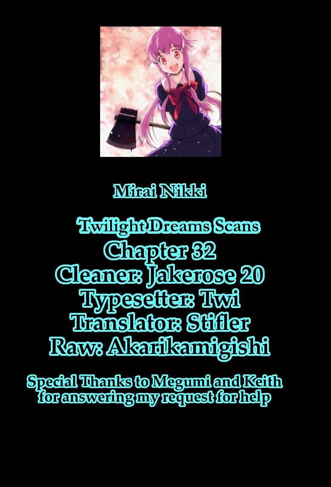 Mirai Nikki Chapter 32 page 35 - Chapter 32: Boy and Girl Revolution