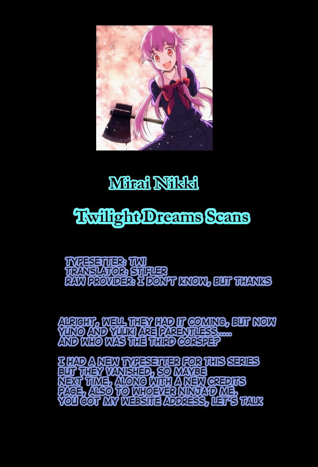 Mirai Nikki Chapter 34 page 37 - Chapter 34: Broken